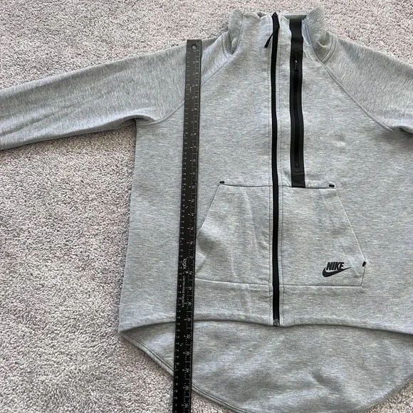 Nike Tech Fleece Track Jacket Moto‎ Cape Womens Medium Gray Full Zip - Picture 13 of 16